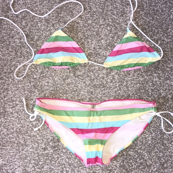 American Eagle Outfitters Other - AE L top XL bottoms striped bikini